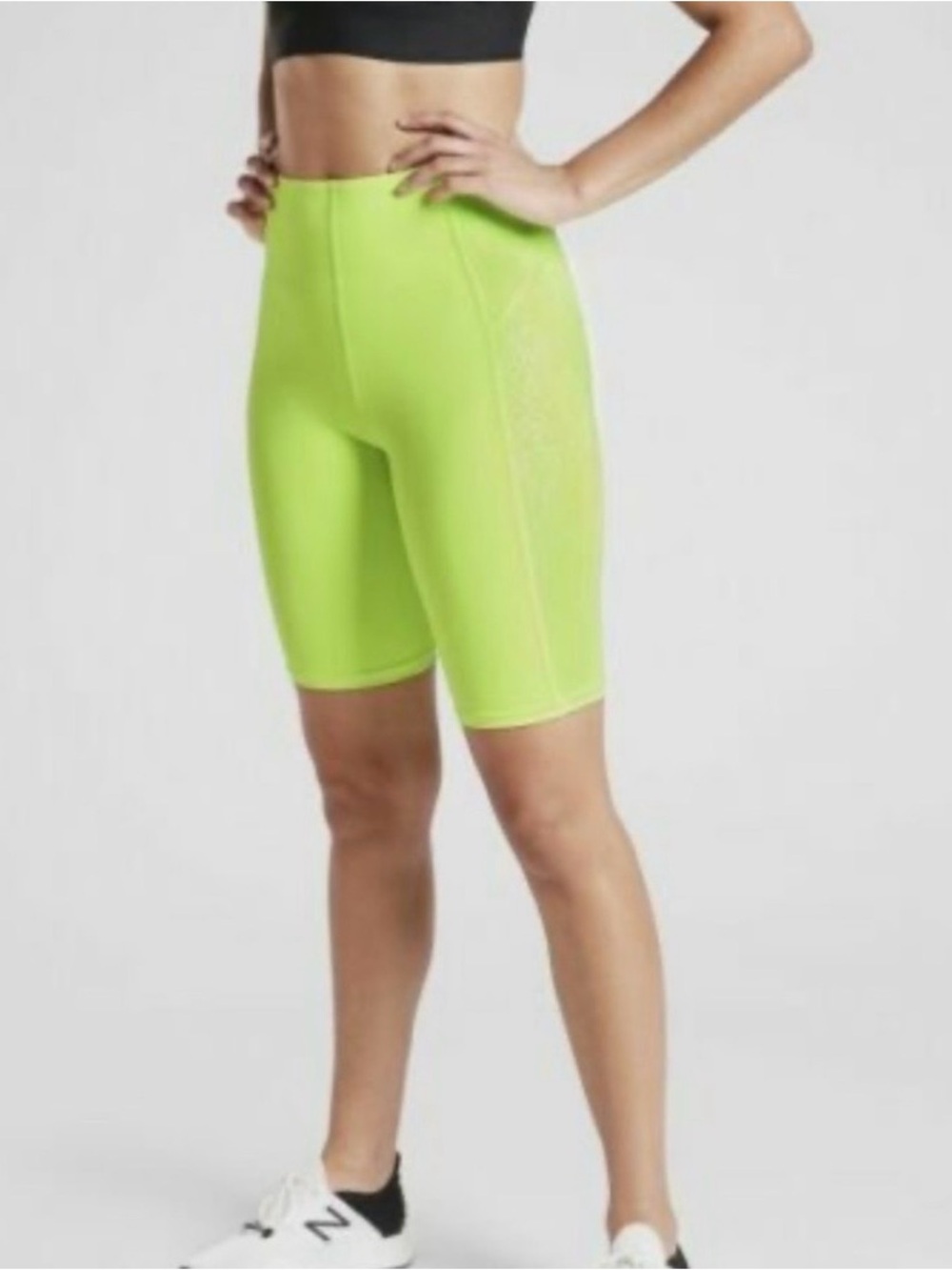 Athleta Womens Stay Fly 9" Bike Short Small Neon Yellow